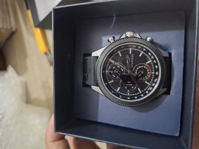 Tommy Hilfiger Clark Multifunction Black Silicone Strap Watch | TH1792082