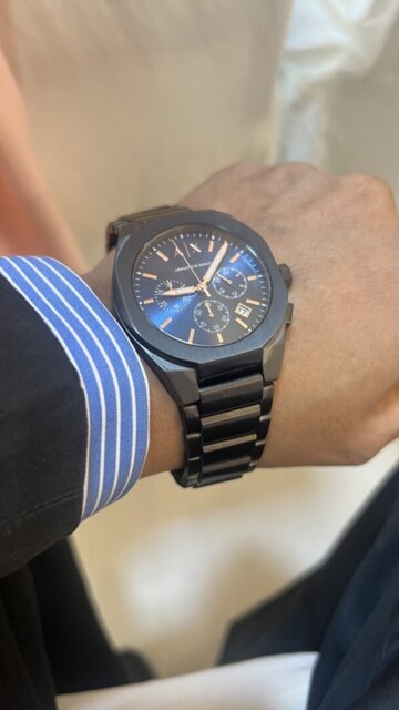 Armani Exchange Chrono Gunmetal Blue Dial Men's Watch | AX4182