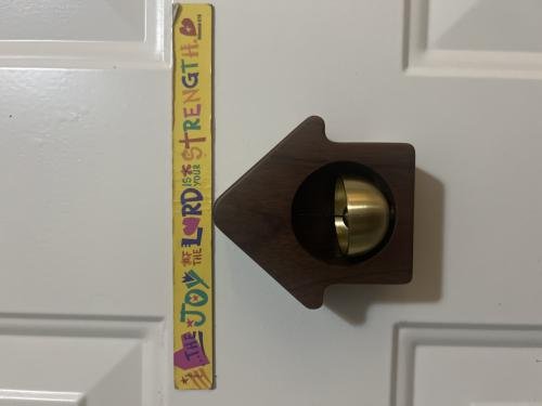 Wooden Style Brass Magnetic and Double-Sided Tape Doorbell