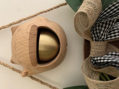 Wooden Style Brass Magnetic and Double-Sided Tape Doorbell