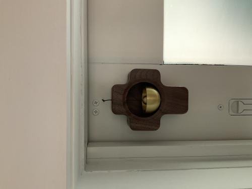 Wooden Style Brass Magnetic and Double-Sided Tape Doorbell