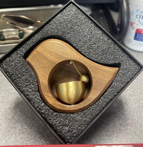 Wooden Style Brass Magnetic and Double-Sided Tape Doorbell