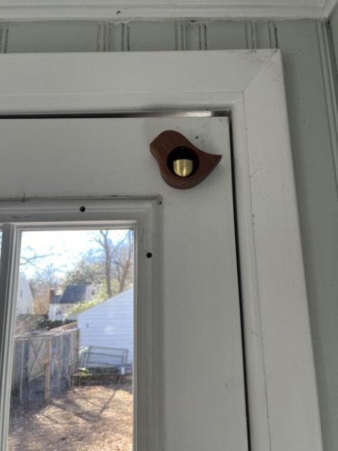 Wooden Style Brass Magnetic and Double-Sided Tape Doorbell