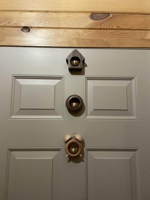 Wooden Style Brass Magnetic and Double-Sided Tape Doorbell