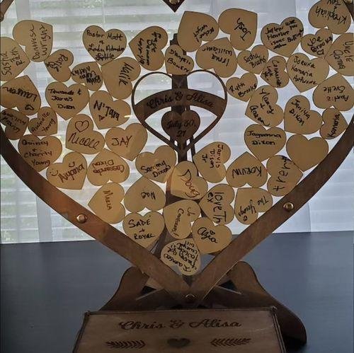 Wooden Heart Wedding Guest Book