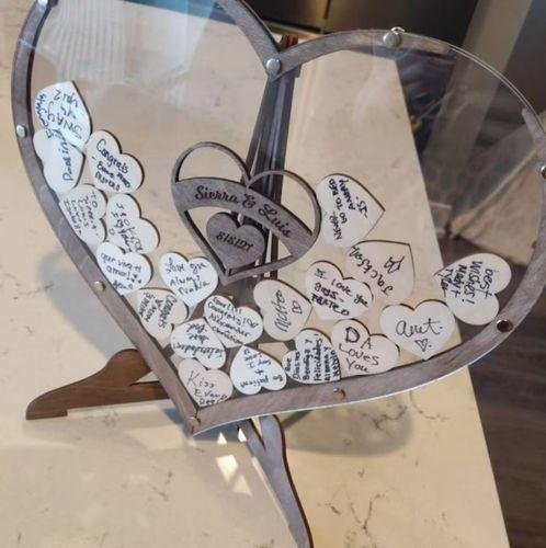 Wooden Heart Wedding Guest Book