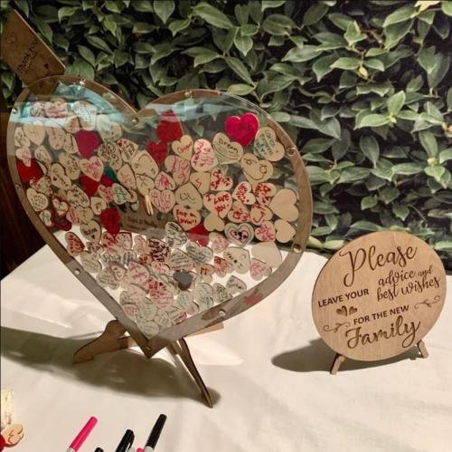Wooden Heart Wedding Guest Book