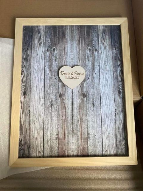 Wooden Heart Wedding Guest Book