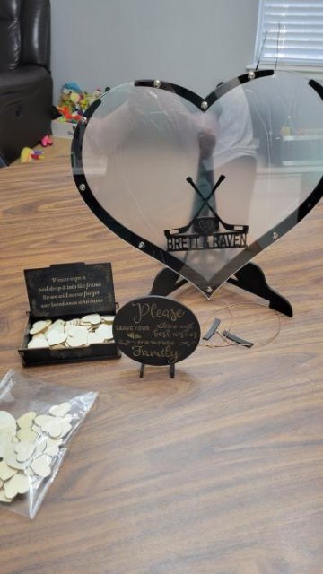 Wooden Heart Wedding Guest Book