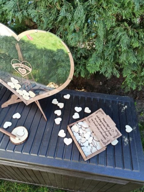 Wooden Heart Wedding Guest Book