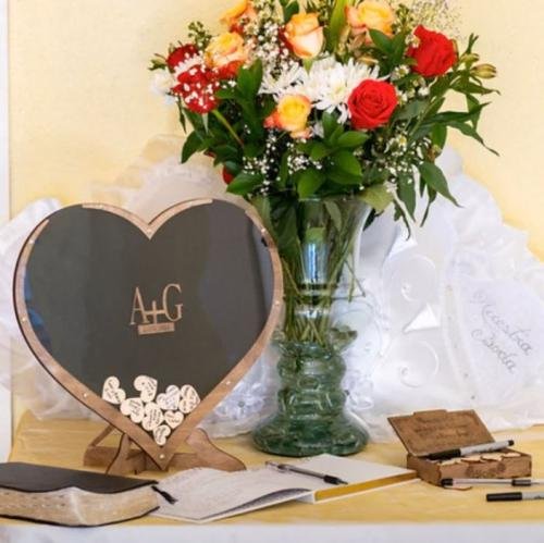 Wooden Heart Wedding Guest Book