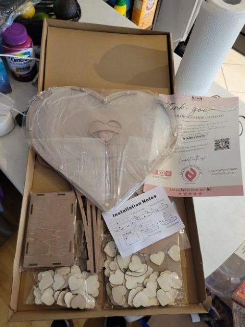 Wooden Heart Wedding Guest Book
