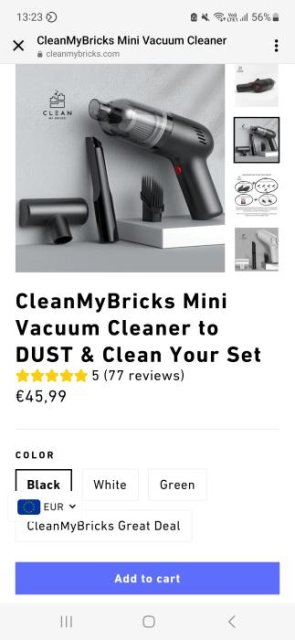 CleanMyBricks Mini Vacuum Cleaner to DUST & Clean Your Set