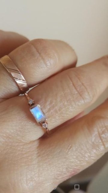 Inel din argint Eva Rose Gold - Piatra lunii, Zirconiu
