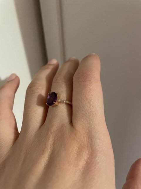 Inel din argint Rose Reina - Ametist, Zirconiu