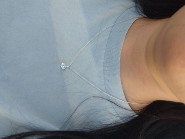 Colier din argint Birthstone December - Topaz Albastru