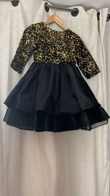 Robe De Soirée Noire Brillante Jane Norman - Taille 7 - Sans Bretelles (strapless) - Occasion Très Bon état