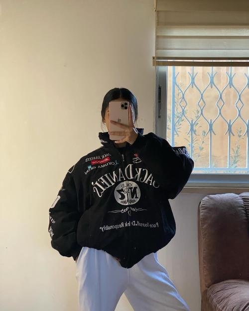Jack Daniel's ナスカー レーシングジャケット ブラック Jack Daniels Racing Jacket | Bomber & Embroidered | Zerodas