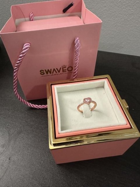 Rotating Forever Rose Box - W/ Promise Ring