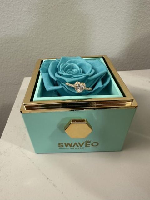 Rotating Forever Rose Box - W/ Promise Ring