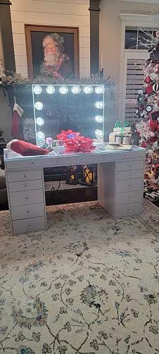 Stella Hollywood Makeup Vanity Station - White