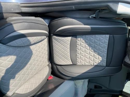 Beige Breathable Waterproof Diamond Pattern Leather Seat Cover for Cars