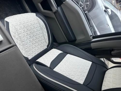 Beige Breathable Waterproof Diamond Pattern Leather Seat Cover for Cars