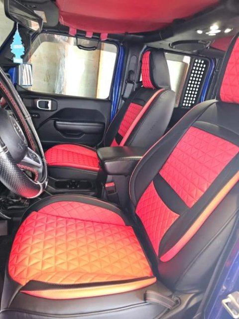 Beige Breathable Waterproof Diamond Pattern Leather Seat Cover for Cars