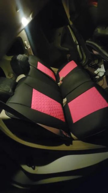Beige Breathable Waterproof Diamond Pattern Leather Seat Cover for Cars