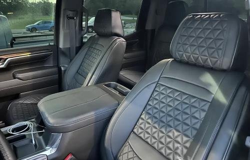 Beige Breathable Waterproof Diamond Pattern Leather Seat Cover for Cars
