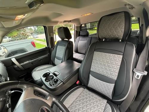 Beige Breathable Waterproof Diamond Pattern Leather Seat Cover for Cars