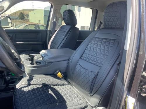 Beige Breathable Waterproof Diamond Pattern Leather Seat Cover for Cars