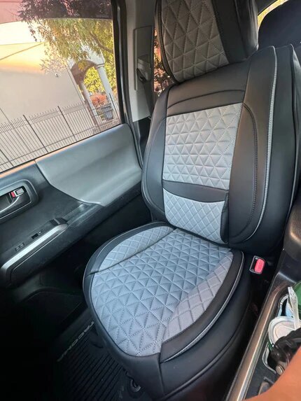 Beige Breathable Waterproof Diamond Pattern Leather Seat Cover for Cars
