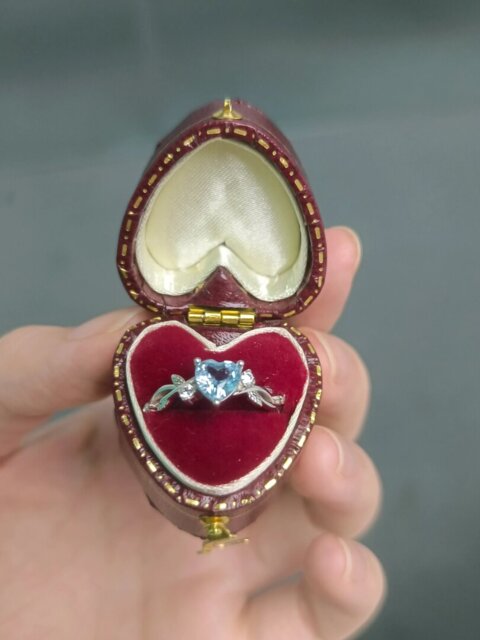 Luna Heart – 18K Gold Plated Silver Ring