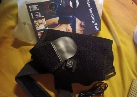 Premium Electrically Heated Shoulder Pads - USB Charging, 3 Heating Levels, 5000mAh Battery, Vibration Massage Device for Pain Relief and Muscle Relaxation