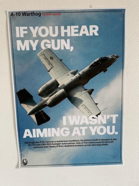 Fighter Jet Air Force Memes A-10 Warthog Propaganda Poster