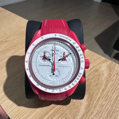 Rubber Flex Thread Curved Strap for Blancpain X Swatch Arctic Ocean