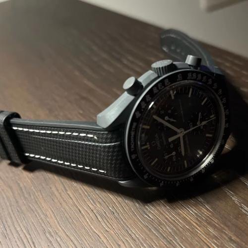 Rubber Flex Thread Curved Strap for Blancpain X Swatch Arctic Ocean