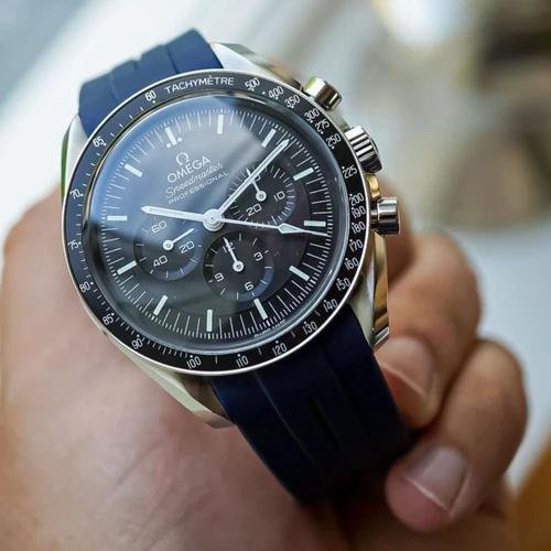 Rubber Flex Thread Curved Strap for Blancpain X Swatch Arctic Ocean