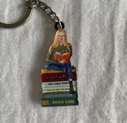 Girls Reading - Titres de livres personnalisés Porte-clés acrylique personnalisé