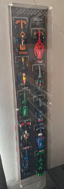 Wall Mounted Display Case for 10 x LEGO Speed Champions: Formula 1 Range