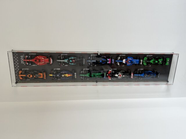 Wall Mounted Display Case for 10 x LEGO Speed Champions: Formula 1 Range