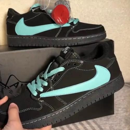 Customer photo of AJ 1 Retro Low x Travis Scott 'Tiffany Phantom' Customs