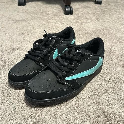 Customer photo of AJ 1 Retro Low x Travis Scott 'Tiffany Phantom' Customs