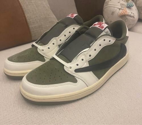 Customer photo of AJ 1 Retro Low x Travis Scott 'Medium Olive'