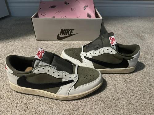 Customer photo of AJ 1 Retro Low x Travis Scott 'Medium Olive'