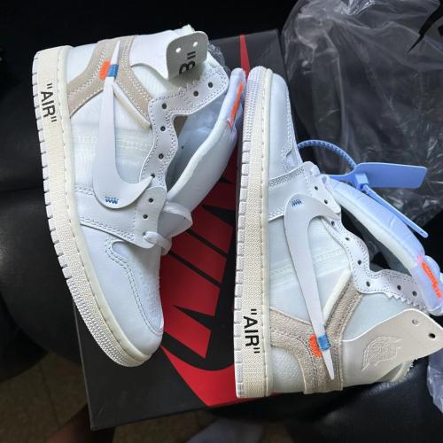 Customer photo of AJ 1 Retro High OG x OW 'White' 2018