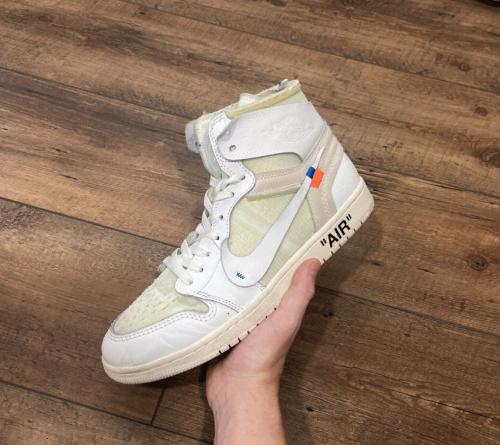 Customer photo of AJ 1 Retro High OG x OW 'White' 2018