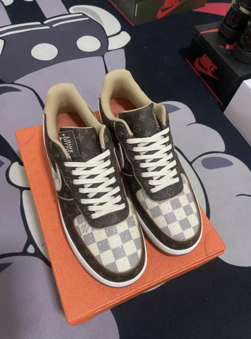 Customer photo of AF 1 Low x LV 'Monogram Brown Damier Azur'