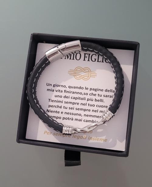 Braccialetto In Pelle Intrecciata Con Infinito E Scritta 'Love & Forever' – Regalo Per Fratello, Figlio, Marito